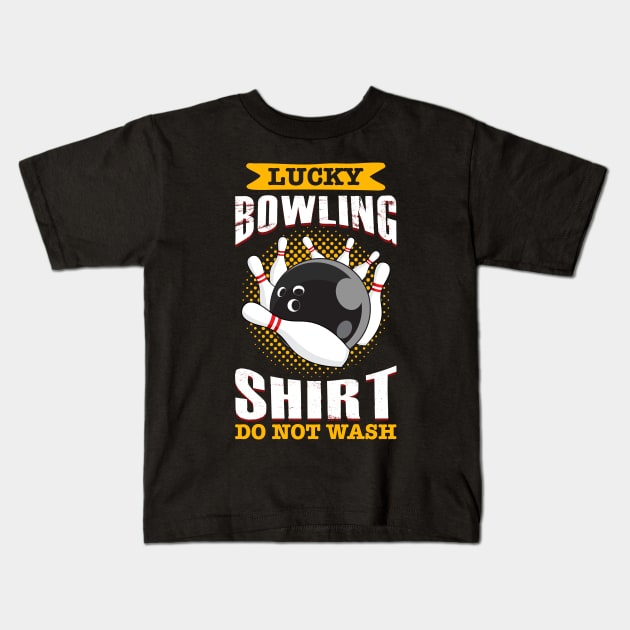 Lucky Bowling Shirt Kids T-Shirt by phughes1980